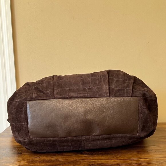 Coach Madison Embossed Suede Leather Shoulder Bag/Hobo Brown 15920 MSB EUC purse - Picture 8 of 13